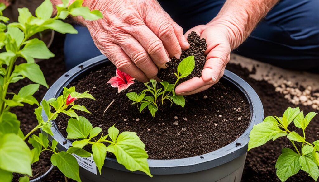 Potting and Repotting Painted Lady Hibiscus