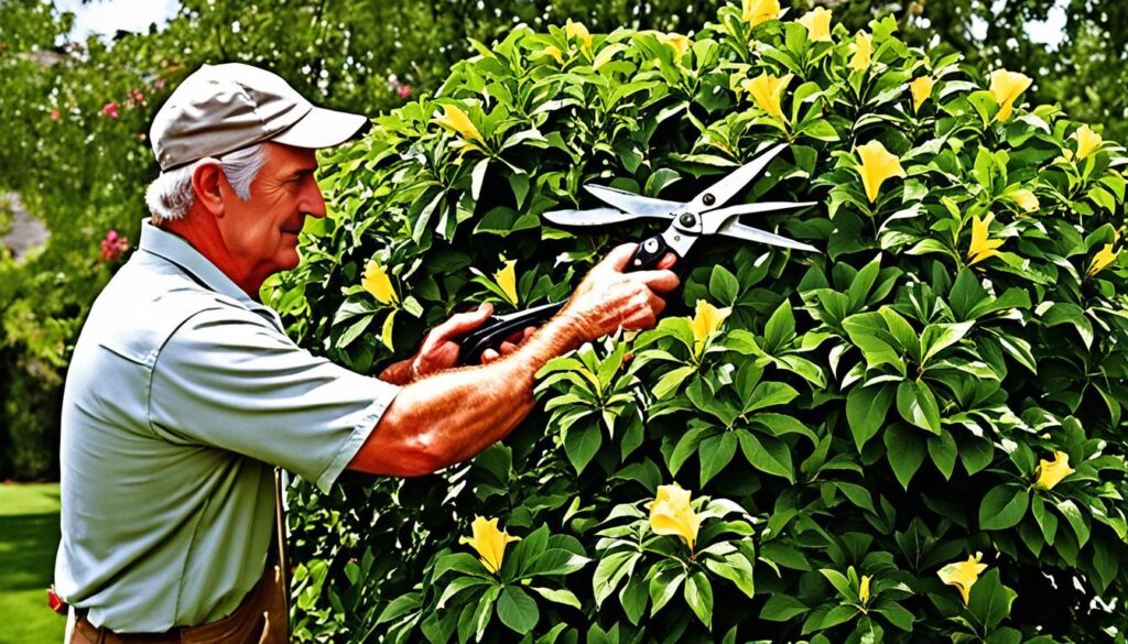 Pruning and Shaping a Braided Hibiscus Tree