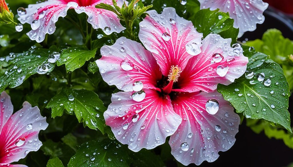 painted lady hibiscus watering